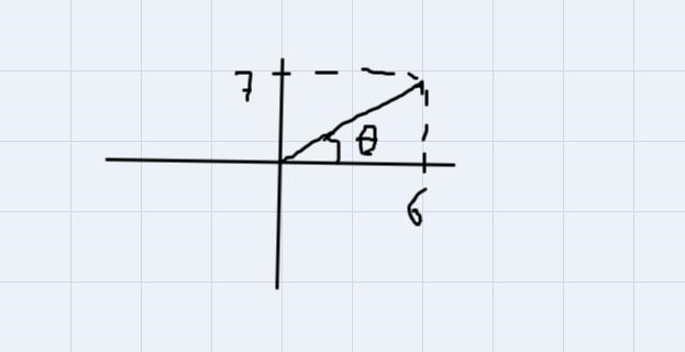 Angle is in standard position and (-6, 7) is a point on the terminal side of 0. Whatis-example-2