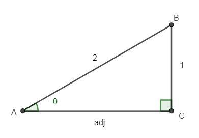 Given sin⁡θ=1/2 determine the value of sec θ. 0°<θ<90° Given Choices 2/√3 √3/2 2 1-example-1