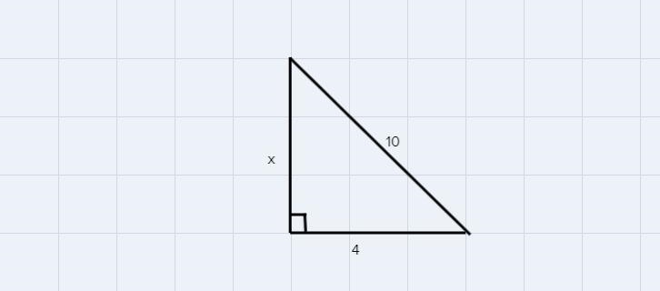 Draw a right triangle with short leg 4 and hypotenuse 10.The length of its long leg-example-1