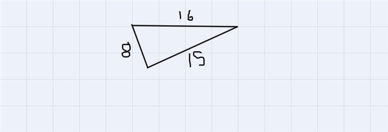 What kind of triangle is a triangle with the sides 8, 15, and 16? A. obtuseB. acuteC-example-1