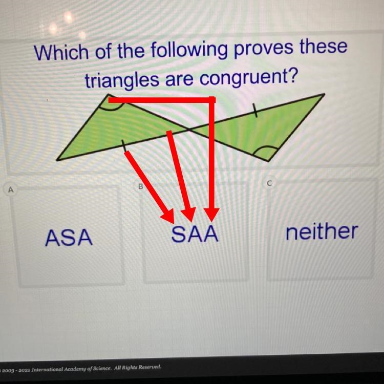 Which of the following proves these triangles are congruent-example-1