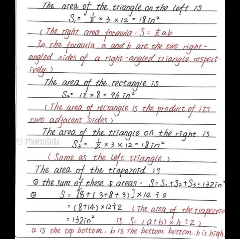 This trapezoid has been divided into two right triangles and a rectangle. How can-example-1