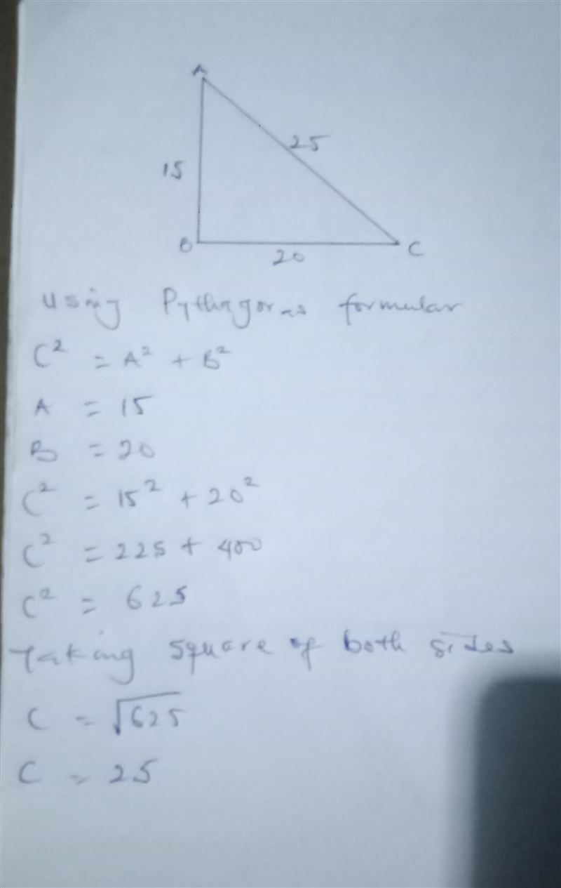 Sketch the right triangle and find the length of the side not given. If necessary-example-1