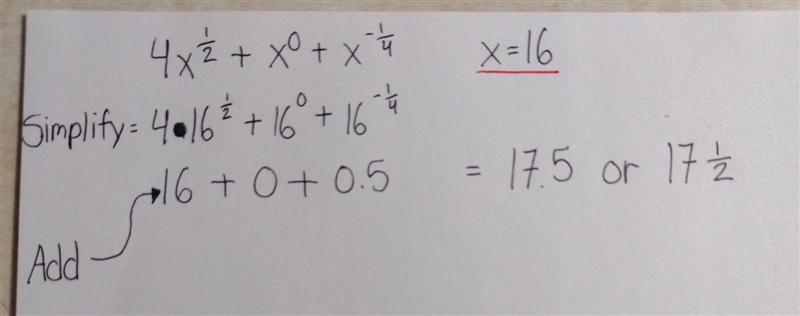 1 5. What is the value of 4x² + x + x 11 2) 9 1|2 1/2 3) 10호 4) 17를 -1* when x = 16? Rational-example-1