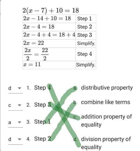 Match each step shown below with the property or rule that was demonstrated in that-example-1