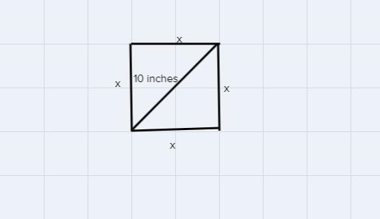 A diagonal of a square mirror is 10 inches long. What is the length, in inches, of-example-1