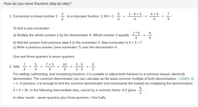 X-1 3/4= 3/4 I do not understand it pls help I need the working to​-example-1