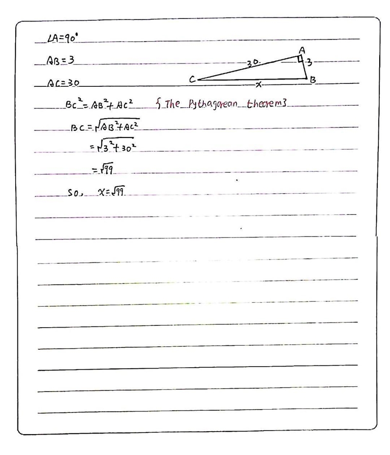 Find the missing side of this right triangle. 30 X [?] X = 1 Enter the number that-example-1