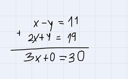 Solve the following system of equations by using the elimination method.x - y = 112x-example-1