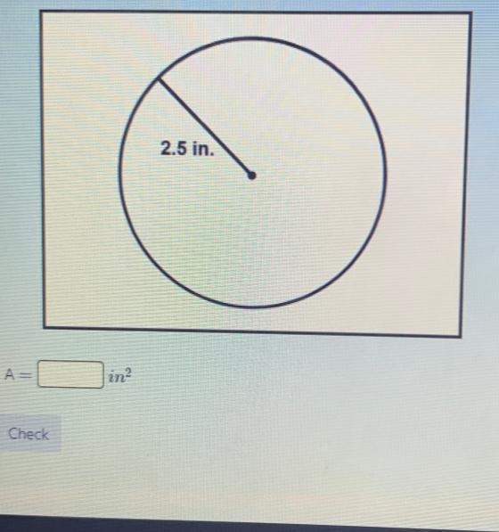 Instructions: Find the area of the circle. Round your answer to the nearest tenth-example-1