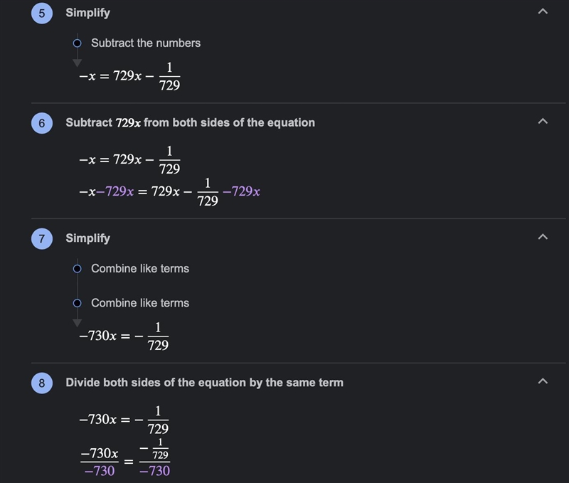 What is the solution to this equation? (1/27)^2-x=9^3x-example-2