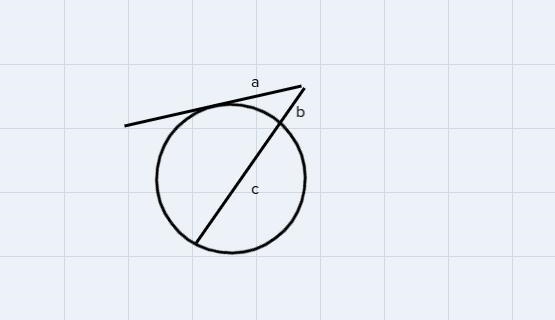 The rest of the question say what is the length of the tangent line labeled X-example-1