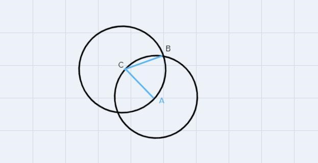 The 3 circles in the diagram have centers A, B, and C. a. Explain why segments AB-example-2