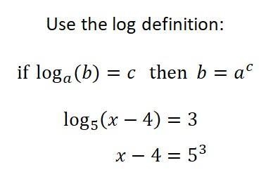 What is the exponential form of the equation log5(x-4)=3-example-1