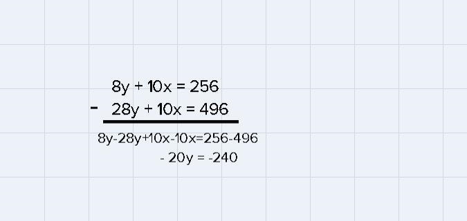 8y+10x=25614y+5x=248x=?y=?-example-1