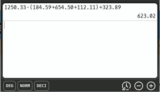 At the beginning of the week, you have $1250.33 cents in your checking account. During-example-1