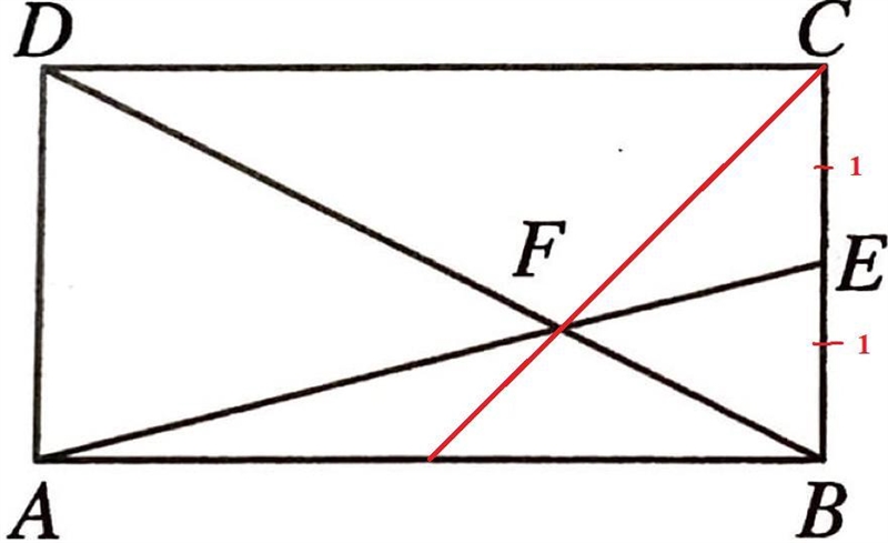 In the rectangle ABCD shown below, AB=4 and BC=2. Let E be the midpoint of the side-example-1