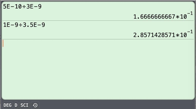 5x10^-10/3x10^-9 1x10^-9/3.5x10^-9-example-1