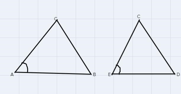 Read the proof. Given: BD bisects AE Prove: △ABC ~ △EDC-example-1