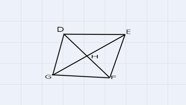 In parallelogram DEFG, DE=6 Inches and DF= 6.4 Inches. Diagonals GE and DF Intersect-example-1