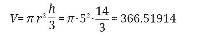 Determine the volume of cone. Use 3.14 for pi.-example-1