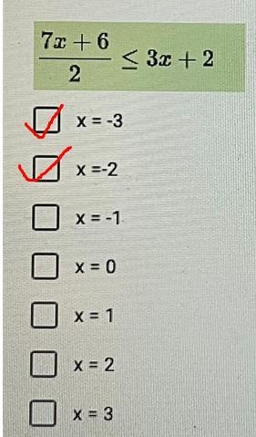 1. Here is an inequality below: Select ALL of the values that are a solutionto the-example-1