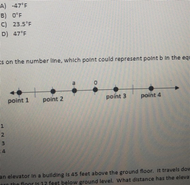 Given the points on the number line which point could represent point b in the equation-example-1