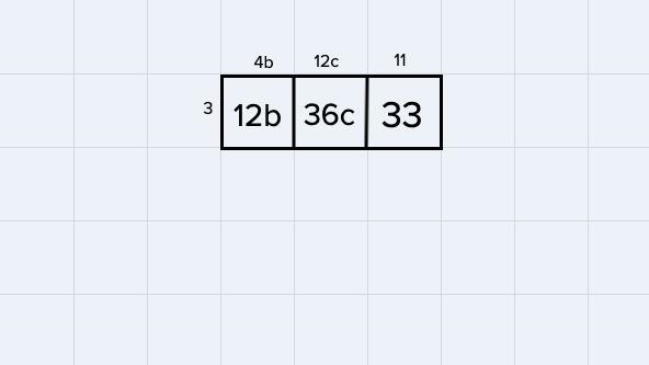 Use a rectangular array to write the product in standard form 3(4b + 12c + 11)-example-3