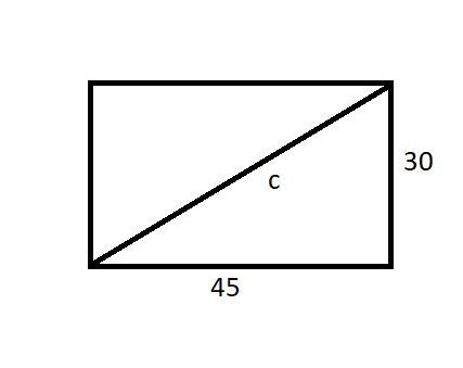 A rectangular carpet measures 30 feet long and 45 feet wide. What is the length of-example-1