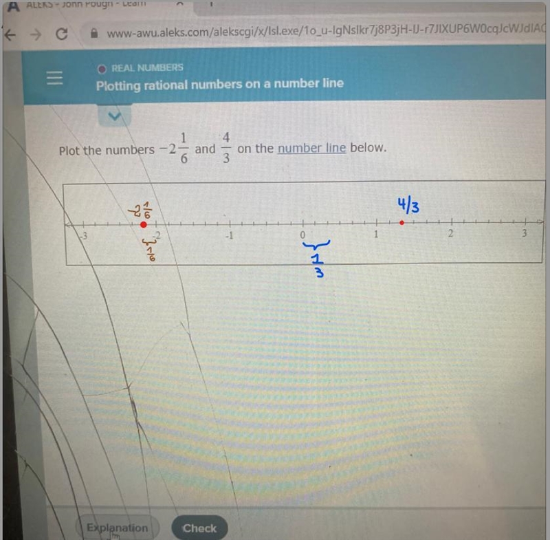 -Plotting rational numbers on a number line1Plot the numbers - 221 /4and3on the number-example-1