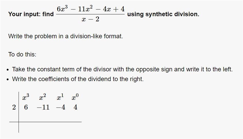 Solve 6x3 − 11x2 − 4x + 4 = 0 by factoring-example-1