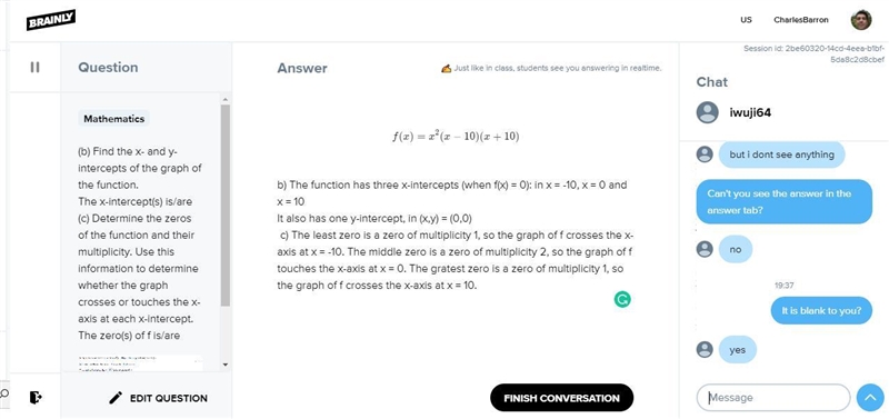 (b) Find the x- and y-intercepts of the graph of the function.The x-intercept(s) is-example-1