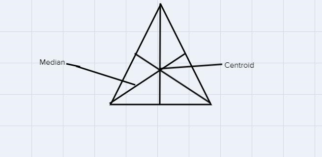 The center of gravity of a triangular solid with uniform thickness and densityis at-example-1