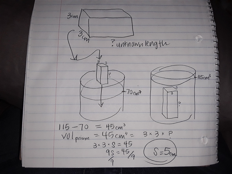 You have a rectangular prism whose cross section is a square with side length 3 cm-example-1