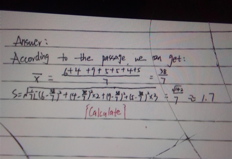 What is the standard deviation of data set? 6,4,9,5,5,4,5 Round the answer to the-example-1