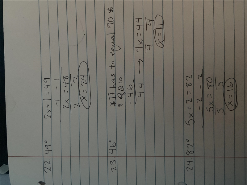 Find the value of “x” for each problem please! Thank you so much btw, a big big help-example-1