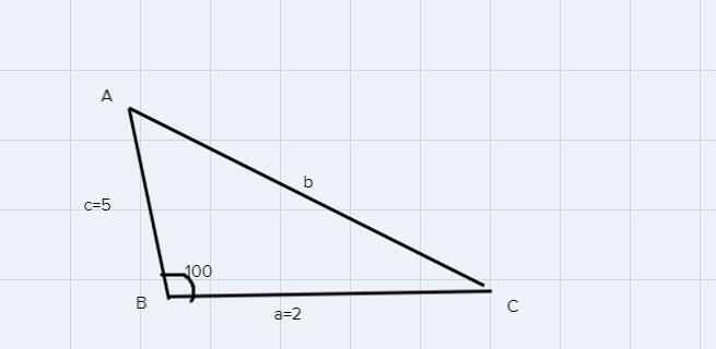 Solve for the remaining angles and side of the triangle described below. Round to-example-1