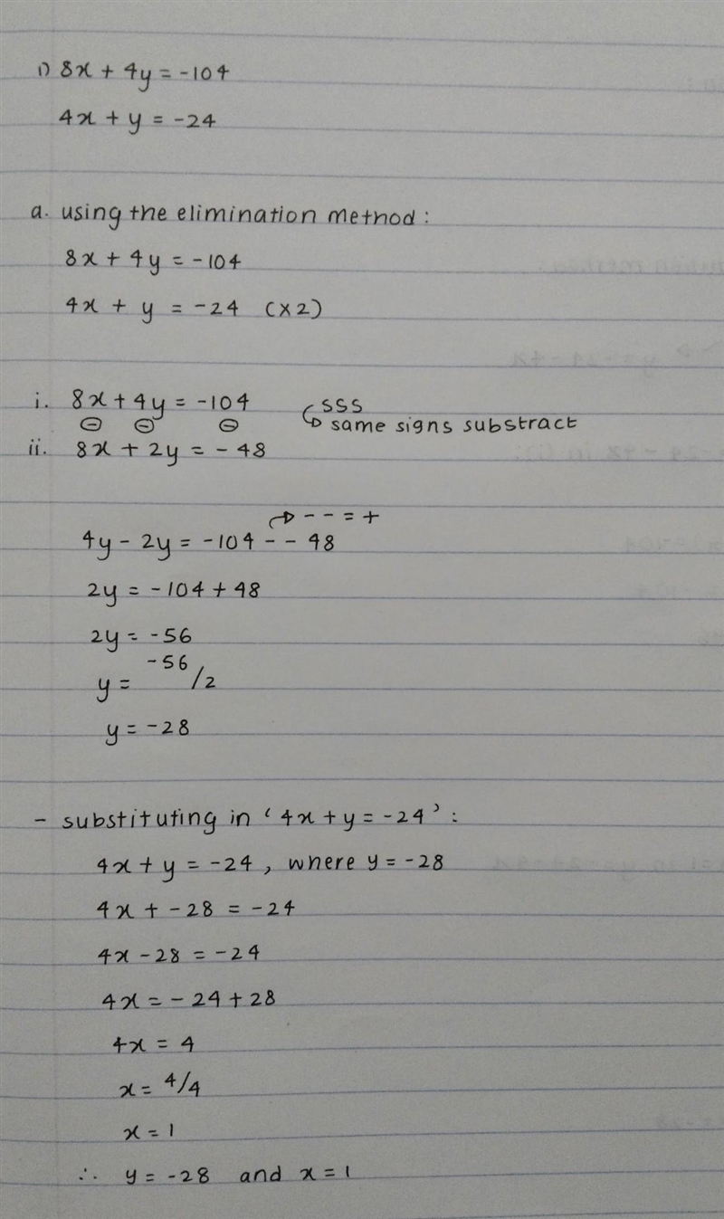 8x + 4y = -104 4x + y = -24-example-1