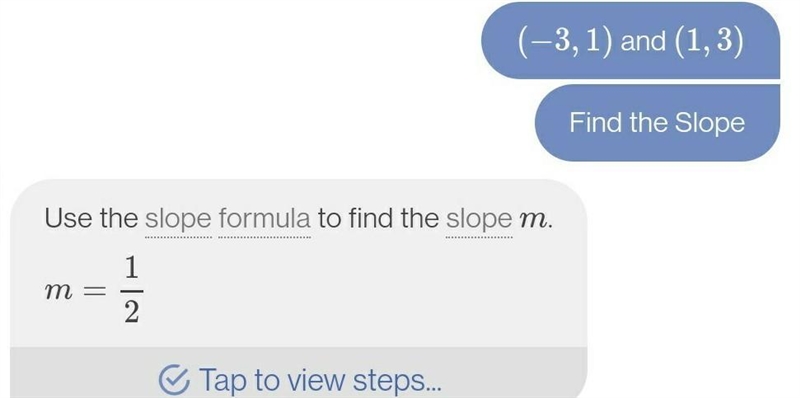 Without graphing, find the slope of the line that goes through (-3, 1) and (1,3).-example-1