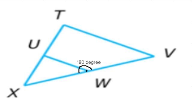 ∠V and ∠UWV are supplementary. Complete the proof that △UWX~△TVX.XWVTUStatementReason-example-3