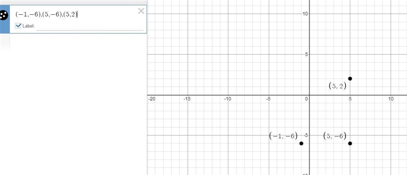 Find the perimeter of the triangle whose vertices are (-1,-6),(5,-6) and (5,2). Write-example-1