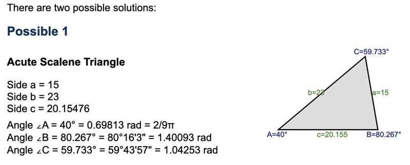 Find the missing side and angle measures in triangle ABC. Round your answers to the-example-1