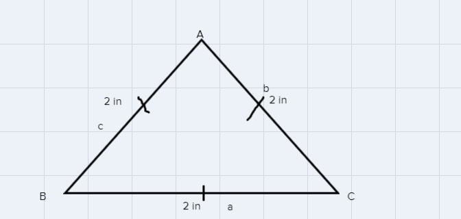 If each side of an equilateral triangle is 2 inches long, then what is the area of-example-1