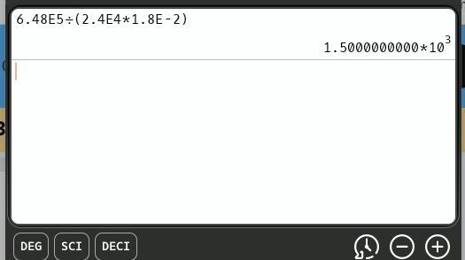 6.48 x 10 5 ------------------------- (2.4 x 10 4) (1.8 x 10 -2)-example-1