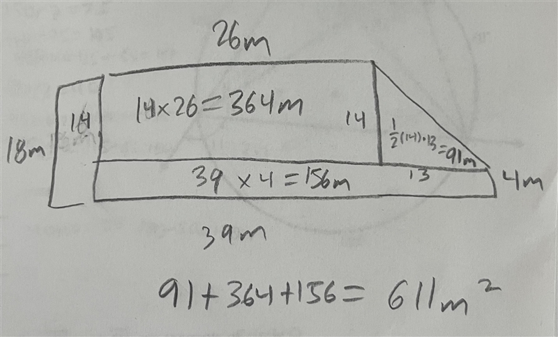 26m 18m 4m 39m Need to find the area of this shape anyone?-example-1