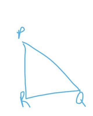 Points P and Q are respectively 4m North and 3m East of point R. Calculate the distance-example-1