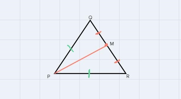 In the triangle PQR , PQ = PR. M is the mid-point of QR. Prove that PM is perpendicular-example-1