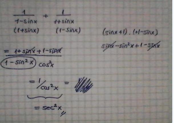 1/1-sinx+1/1+sinx en sade hali-example-1