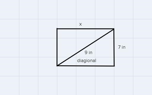 A windowpane is 7 inches tall and the diagonal distance from one corner to the other-example-1