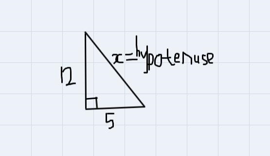 If one side of a right triangle is 5 and the other is 12 what is the length of the-example-1